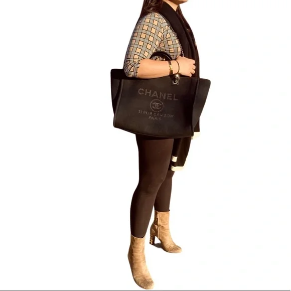 FULL SET - CHANEL Deauville Large Shopping Bag - Picture 11 of 16